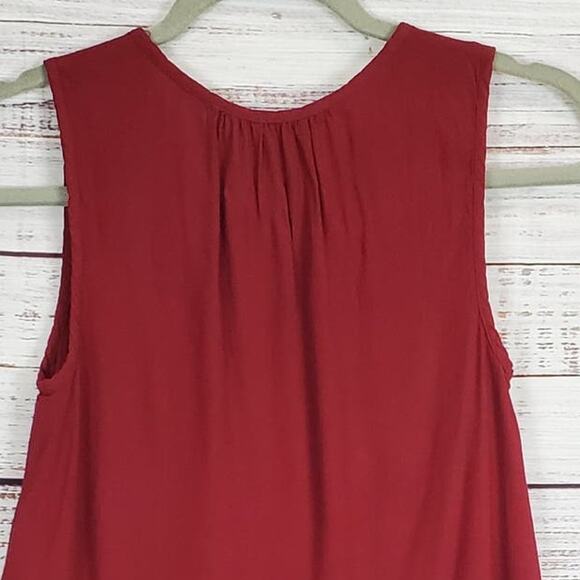 Madewell Wine Lagenlook Sleeveless Tunic Top Boho Oversized XXS Flowy Minimalist - Picture 7 of 10